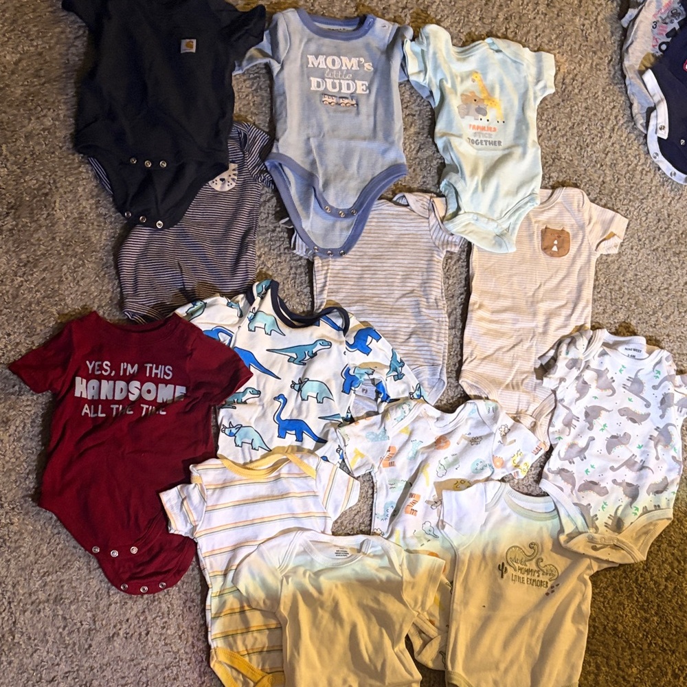 Colosseum Baby Bodysuits in Blue, Red, and White